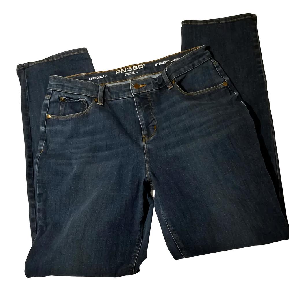 Peter Nygard 360 dark wash Straight Leg size 14R